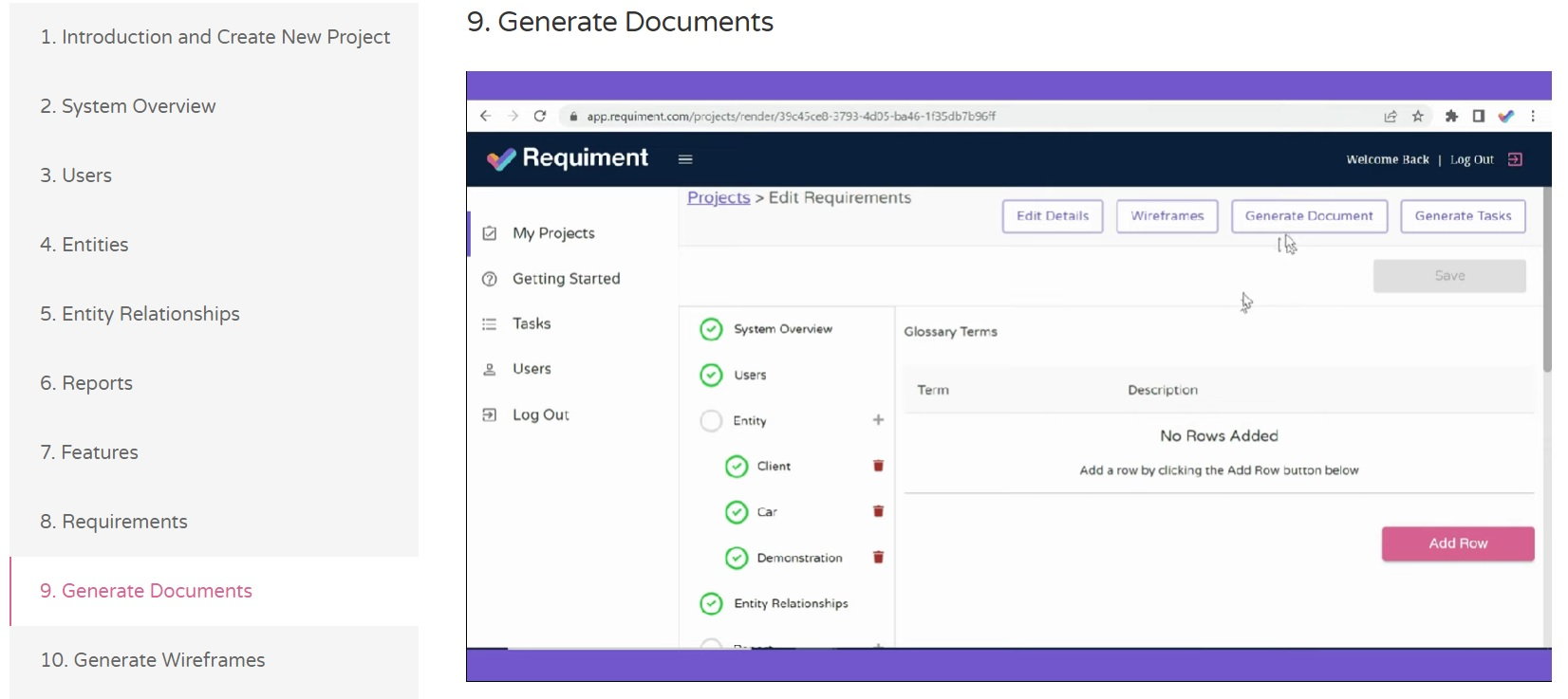 Requiment Document Generating Tool