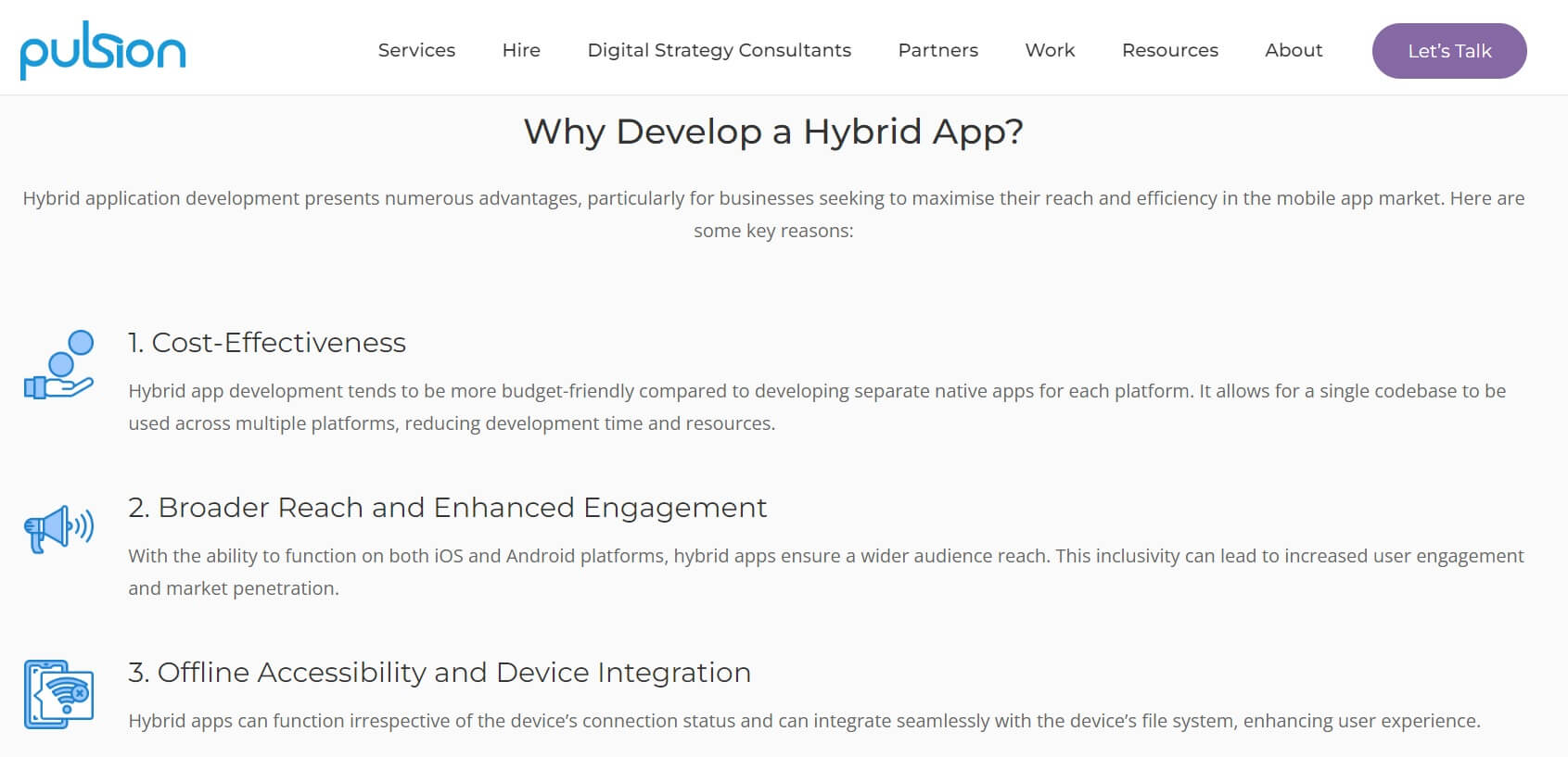 Hybrid Mobile Development Services at Pulsion