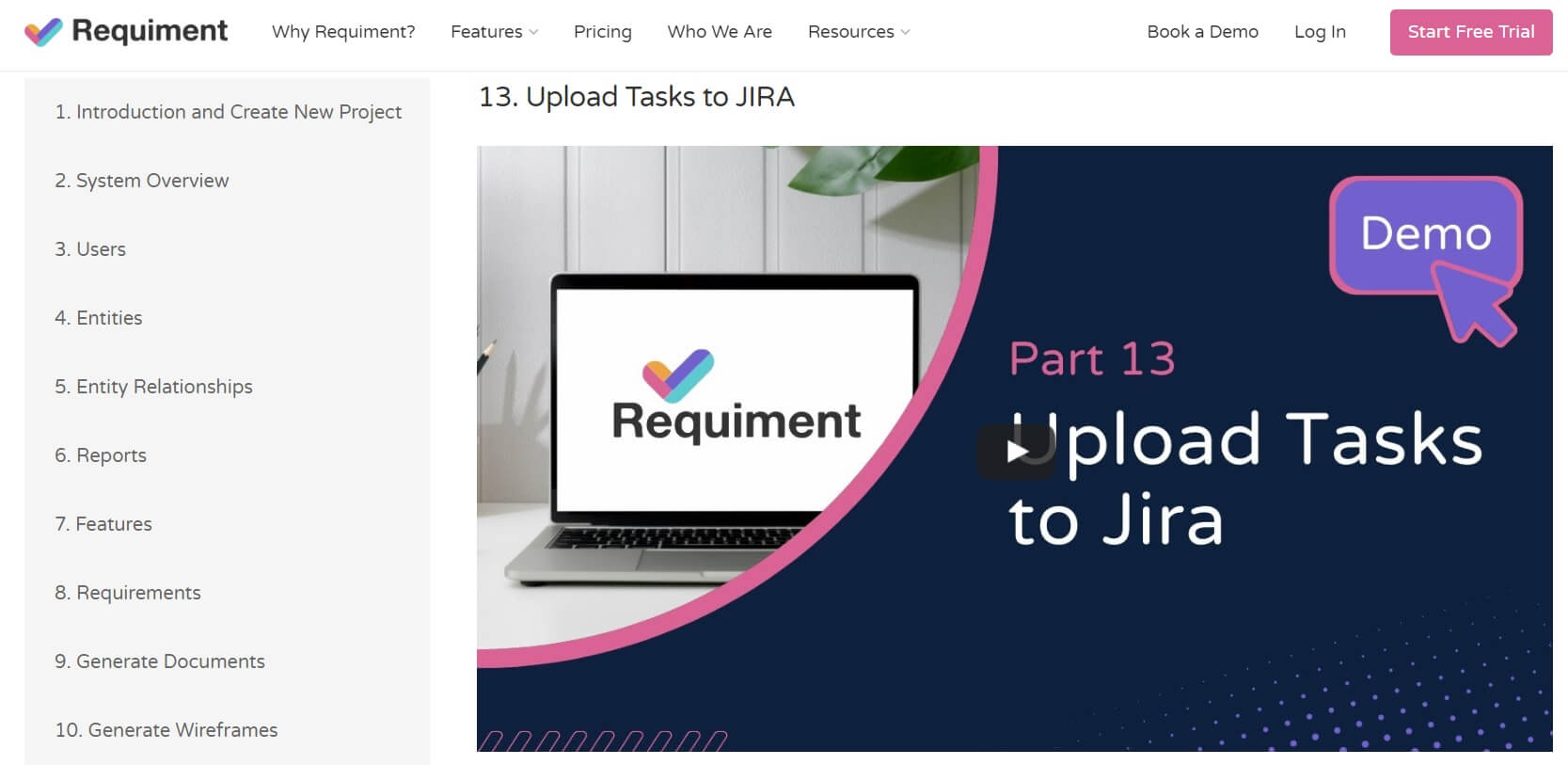 Requiment Upload to Jira Sample